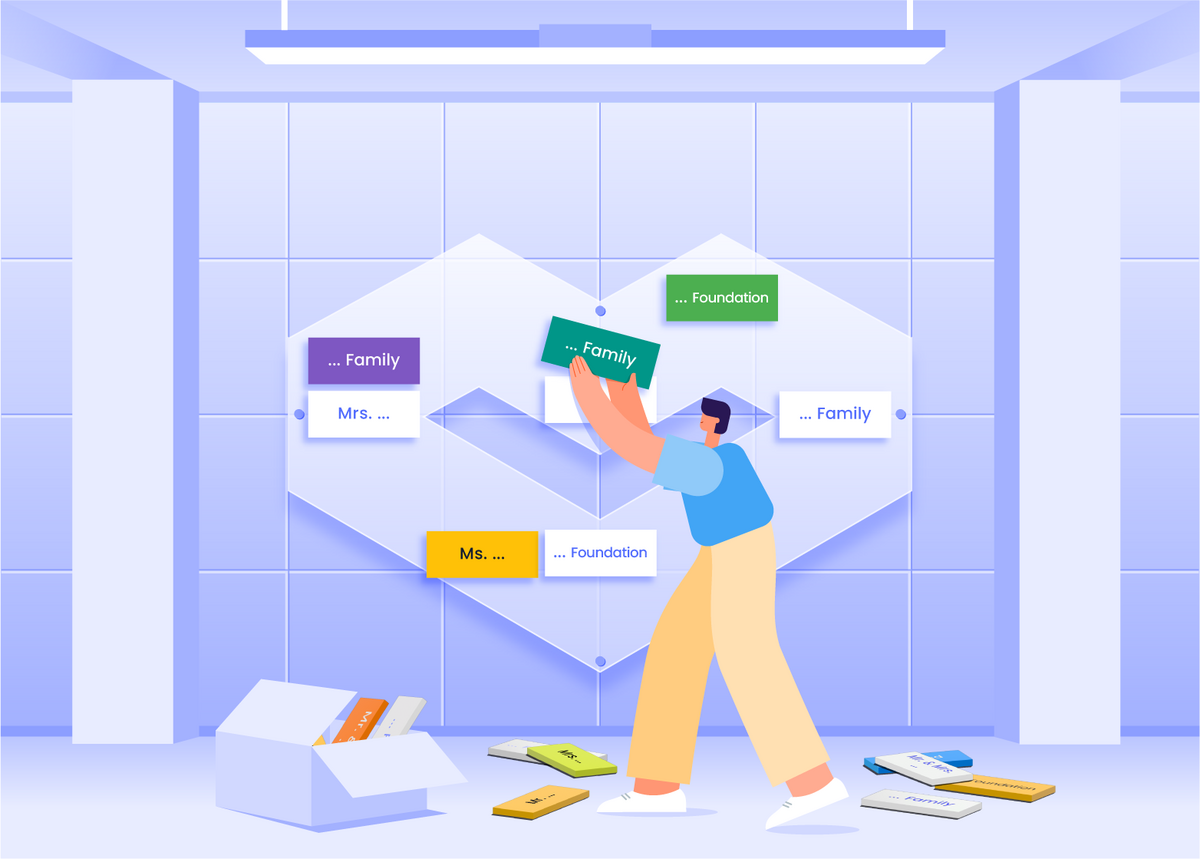 a heart shaped diagram with the words donor recognition wall ideas