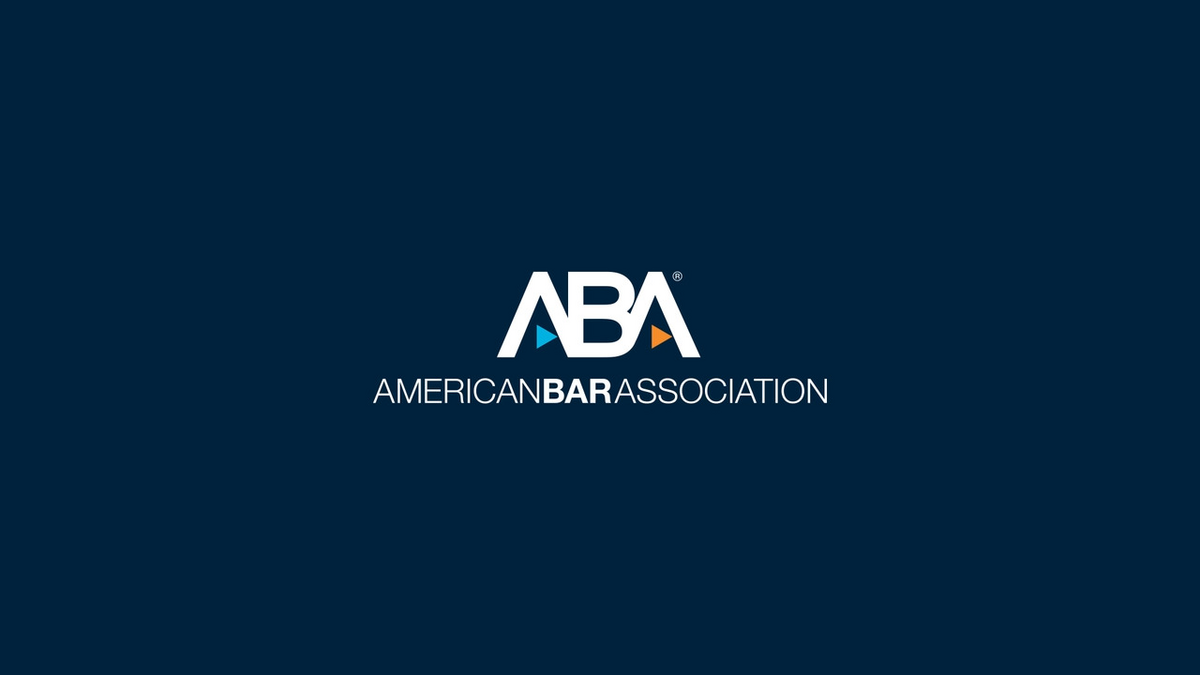 the american bar association logo on a dark blue background